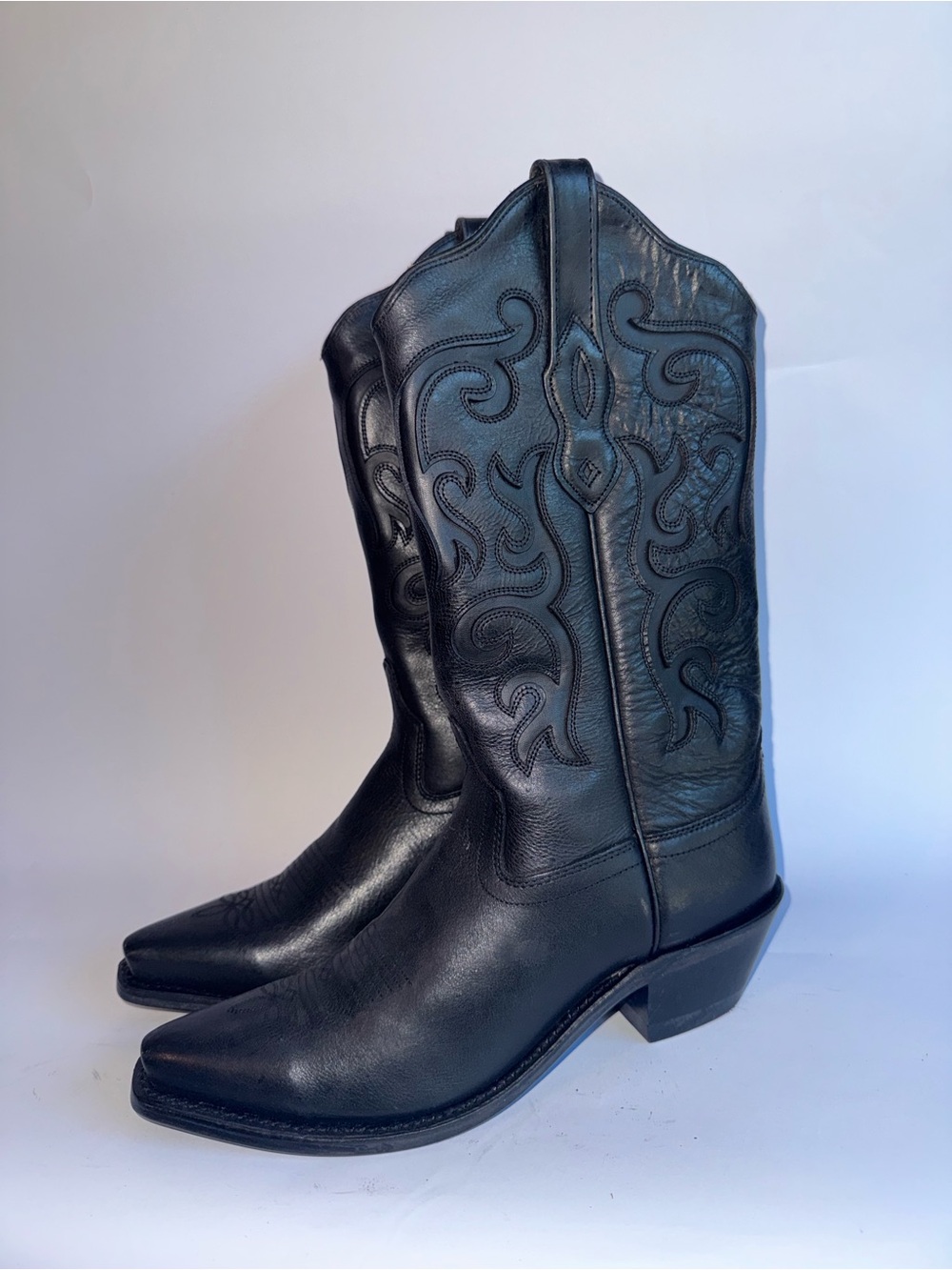 Old West Women’s All Over Leather Snip Toe Western Boots Size 8